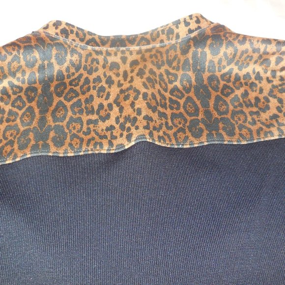 Jacket XL animal print long sleeve open front cardigan sweater black brown - Picture 13 of 14
